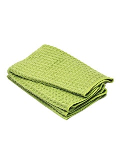 Buy 2-Piece Kitchen Towel Set Green 40x48cm in Saudi Arabia