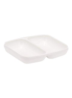 Buy Melamine Rectangle Connected Dish White 3inch in UAE