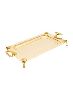 Buy Steel Tray Gold 50x27cm in UAE