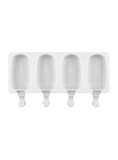Buy 4 Cavity Silicone Ice Cream Mould White/Clear 26x14.5x2.5cm in UAE