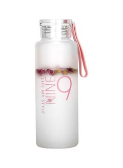 Buy Glass Water bottle White/Pink in UAE