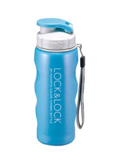 Buy Stainless Steel Water Bottle Blue/White 20x7cm in UAE