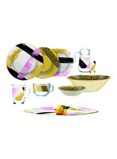 Buy 46 PCS Dinner Set Johanna Yellow, Purple And Black in Egypt