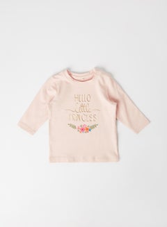 Buy Baby Slogan T-Shirt Peach Whip in UAE