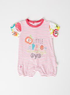 Buy Baby Striped Onesie Fuchsia in UAE