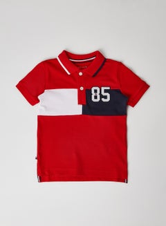 Buy Baby Colourblock Polo Deep Crimson in UAE