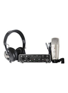 Buy USB Audio Interface And Condenser Microphone With Studio Headphone Set U-PHORIA STUDIO PRO Black/White in UAE