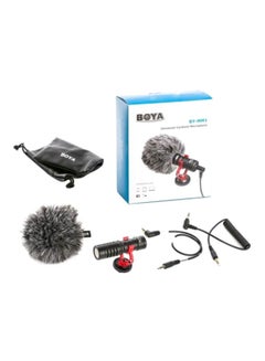 Buy Universal Cardioid Microphone With Furry Windshield BY-MM1 Black/Red/Grey in Saudi Arabia