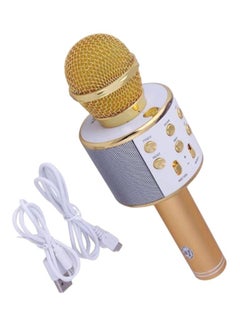 Buy Handheld Wireless Microphone MI-10-G Gold/White in UAE