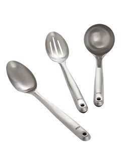 Buy 3-Piece Stainless Steel Ladle Silver 500grams in UAE