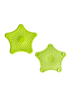 Buy 2-Piece Starfish Silica Gel Strainer Green 2x(15x14)cm in Saudi Arabia