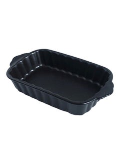 Buy Chrysanthemum Ceramic Oven Dish With Handle Black 10inch in UAE