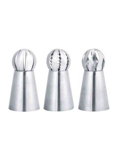 Buy 3-Piece Stainless Steel Sphere Nozzles Set Silver in Saudi Arabia