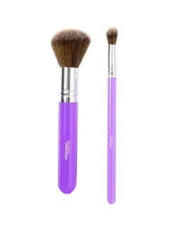 Buy 2-Piece Multi-Purpose Cake Decorating Dusting Brush Set Purple/Silver/Brown in UAE