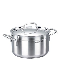 Buy Sturdy And Durable Exclusive Shaped Lightweight Easy To Handle Hotpot Casserole With Lid Silver 8.5Liters in UAE
