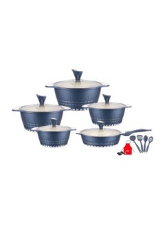 Buy 17-Piece Dessini Cookware Set Blue/Clear in UAE