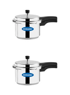 Buy 2-Piece Pressure Cooker Set SPC-230 + SPC-230 Silver/Black 3Liters in UAE