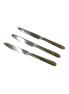Buy 3-Piece Athena Stainless Steel Dessert Knife Set Silver in UAE