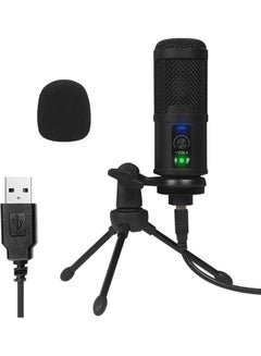 اشتري طقم ميكروفون مكثف صوتي قابل للتعديل مزود بمنفذ USB ANY0048 أسود في السعودية