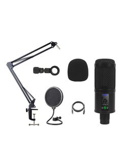 Buy Condenser Microphone With Suspension Scissor Arm Stand And Shock Mount Clamp Kit ANY0050 Black in UAE