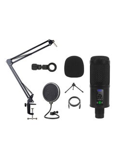Buy Studio Broadcasting Recording Portable Condenser Microphone Set ANY0053 Black in Saudi Arabia