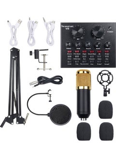 Buy 13-Piece Multi-Functional Live Sound Card Studio Broadcasting Recording Microphone Set ANY0065 Multicolour in UAE
