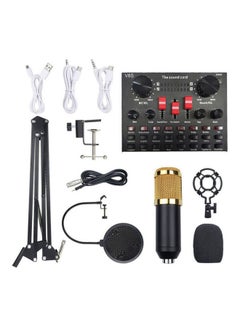 Buy Professional Sound Card BM800 Portable Hanging Condenser Microphone Set ANY0077 Multicolour in UAE