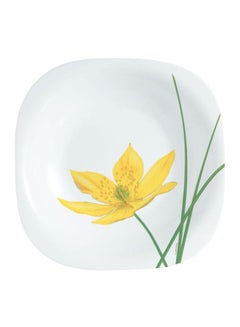 Buy 6-Piece Bouton Dor Soup Plates White/Yellow/Green 23cm in UAE