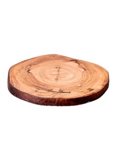 Buy Round Melamine Platter Brown 8.5x2.5inch in Saudi Arabia