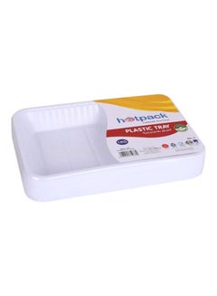 Shop Hotpack Disposable Rectangular Plastic Serving Tray White 1kg 330x211x30millimetre White 330x110x30ml Online In Dubai Abu Dhabi And All Uae