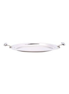 Buy Malaika Oval Shaped Tray Silver 50x26cm in UAE