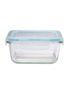 Buy Boro Pro Square Food Storage Container With Lid Blue/Clear 690ml in UAE