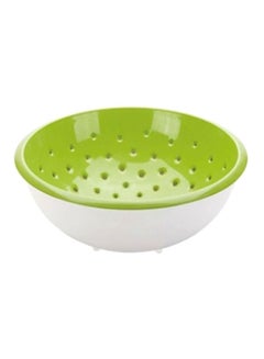 Buy Colander Dish Bowl Viamino White/Green 28cm in UAE