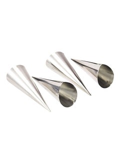 Buy 4-Piece Stainless Steel Cream Horns Set Silver 11.2cm in UAE