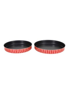 Buy Aluminium Round Oven Dish Red/Black in Saudi Arabia