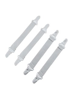 Buy 4-Piece Bed Sheet Fasteners Tablecloths Fixed Clip White 16x10x5cm in UAE