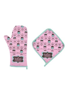 Buy 2-Piece Mit Glove And Grabben Set Pink/Brown/Blue in Egypt