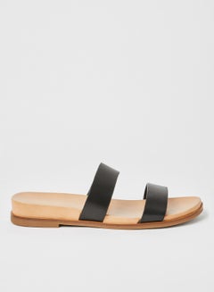 Buy Double Strap Flat Sandals Black in Egypt