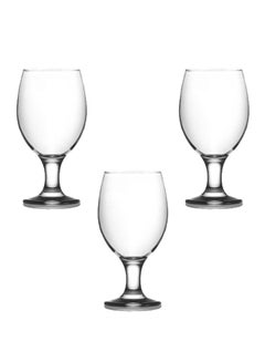 اشتري 3-Piece Misket Glass Set Clear 400ml في الامارات