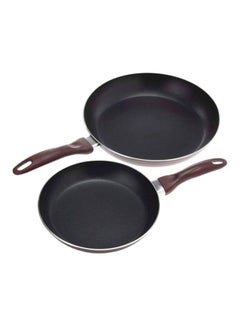Buy Set Of 2 Frying Pan Brown/Black Frying Pan(22, 28)cm in Saudi Arabia
