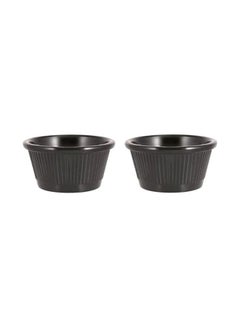 Buy 2-Piece Large Rim Bowl Set Black 9cm in UAE