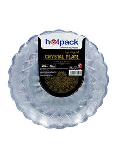 Buy 5-Pieces Crystal Plate Clear 24cm in Saudi Arabia