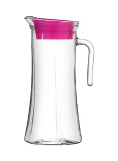 Buy Glass Refrigerator Pitcher with Lid 1400 ml Pink/Clear 1.4Liters in UAE