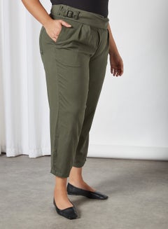 Buy Plus Size Slouchy Pants Khaki in UAE