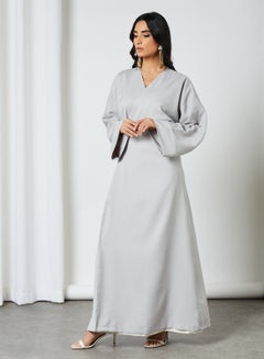 اشتري Side-Tie A-Line Abaya رمادي في السعودية