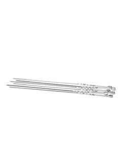 Buy 6-Piece BBQ Skewer Set Silver 60x0.7cm in Egypt