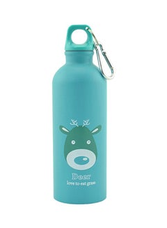 Buy Cartoon Animals Water Bottle Green 21x6.6cm in UAE