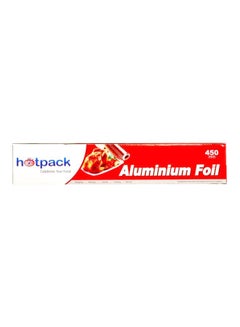 Buy Aluminium Foil Food Wrap 1-Roll Silver 450mm in UAE