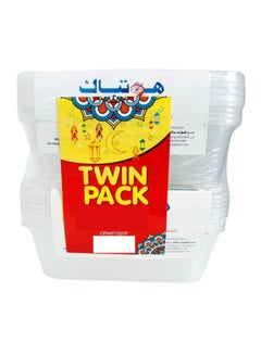 Buy 5-Piece Microwavable Food Storage Container Offer Pack White 750ml in Saudi Arabia