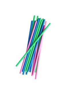 Buy 100-Piece Disposable Paper Straws Multicolour 20x9x5cm in Egypt